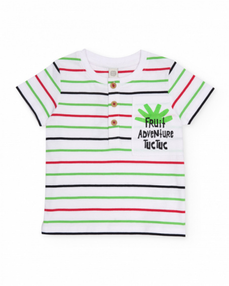 Boys’ knitted T-shirt with stripe design