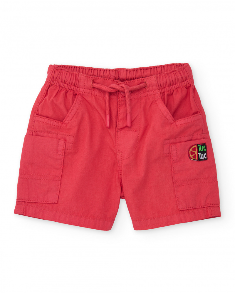 Boys’ woven bermuda shorts with cargo pockets