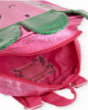 Girls’ woven backpack with shiny finish