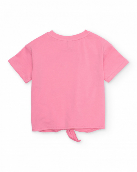Girls’ knitted T-shirt with front knot