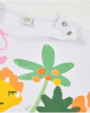 Girls’ knitted T-shirt with dinosaur print