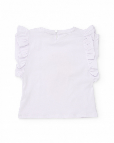 Girls’ knitted T-shirt with ice cream graphic