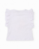 Girls’ knitted T-shirt with ice cream graphic