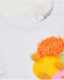 Girls’ knitted T-shirt with ice cream graphic