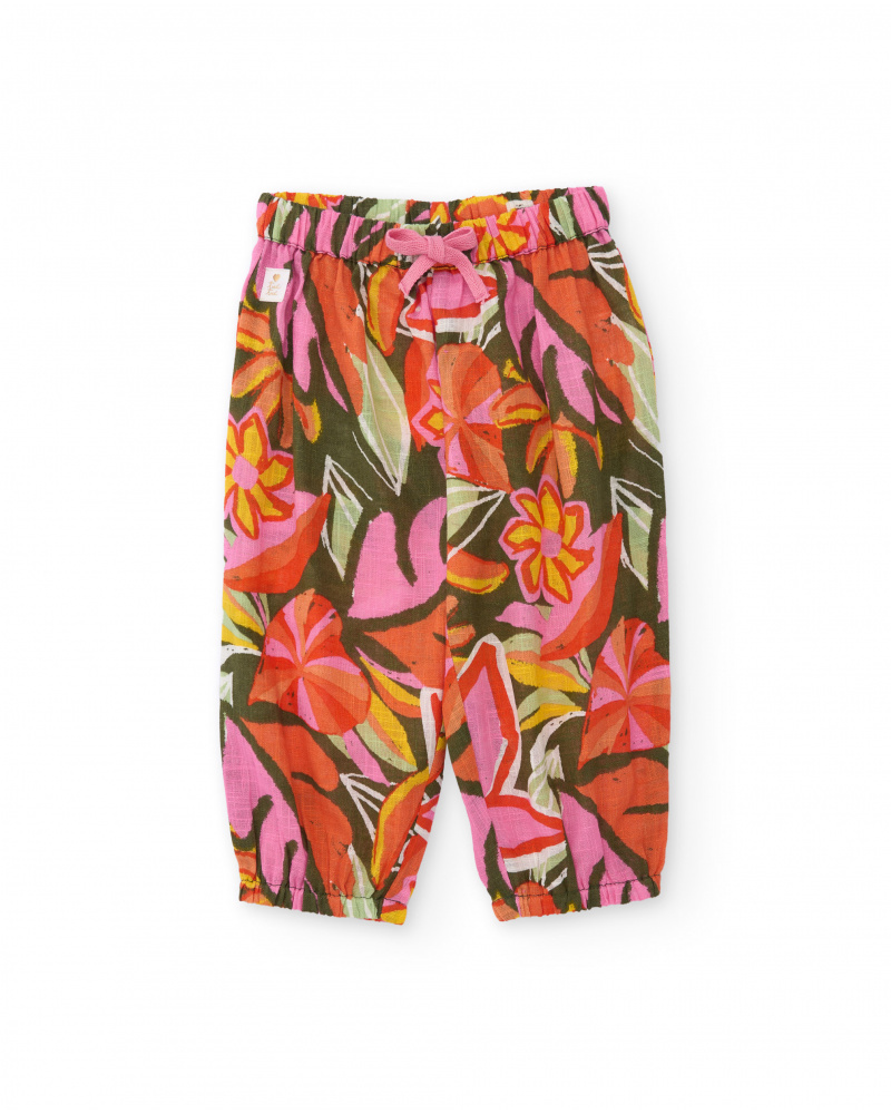 Girls’ woven trousers in lightweight fabric