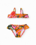 Girls’ knitted bikini with raised floral detail
