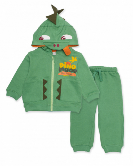 Conjunto de niño de punto con capucha de dinosaurio