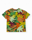 Boys’ knitted T-shirt with all-over print