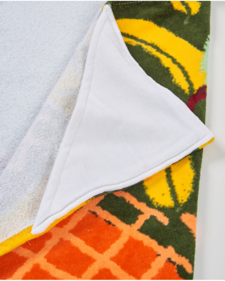 Boys’ knit hooded towel with decorated hood