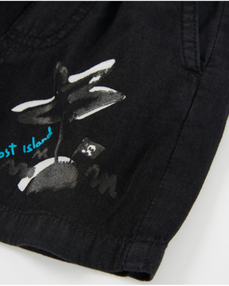 Boys’ woven bermuda shorts with palm tree graphic