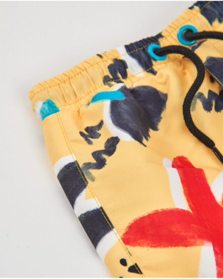 Boys’ woven swim shorts with quick-dry