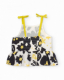 Girls’ woven top with a ruffled hem