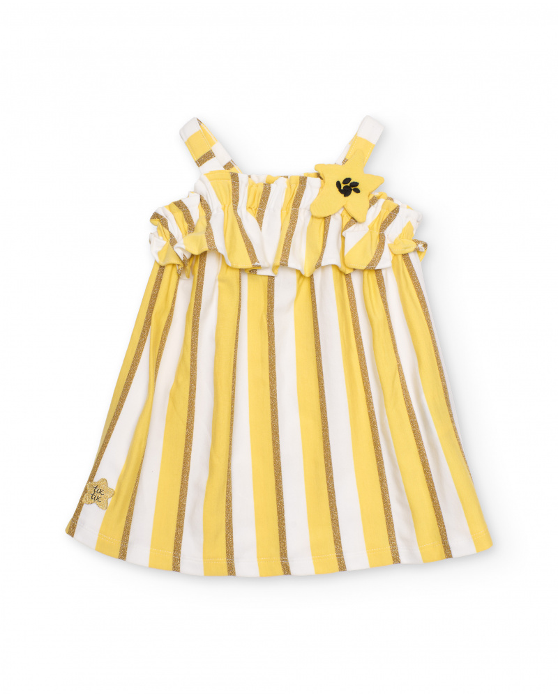 Girls’ knit dress with floral appliqué