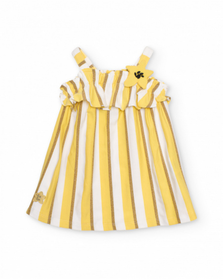 Girls’ knit dress with floral appliqué