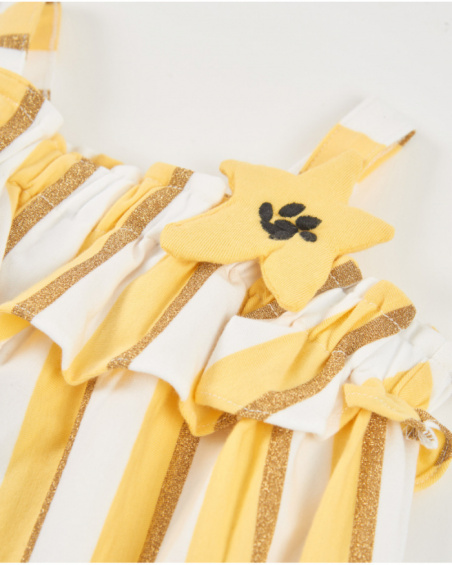 Girls’ knit dress with floral appliqué