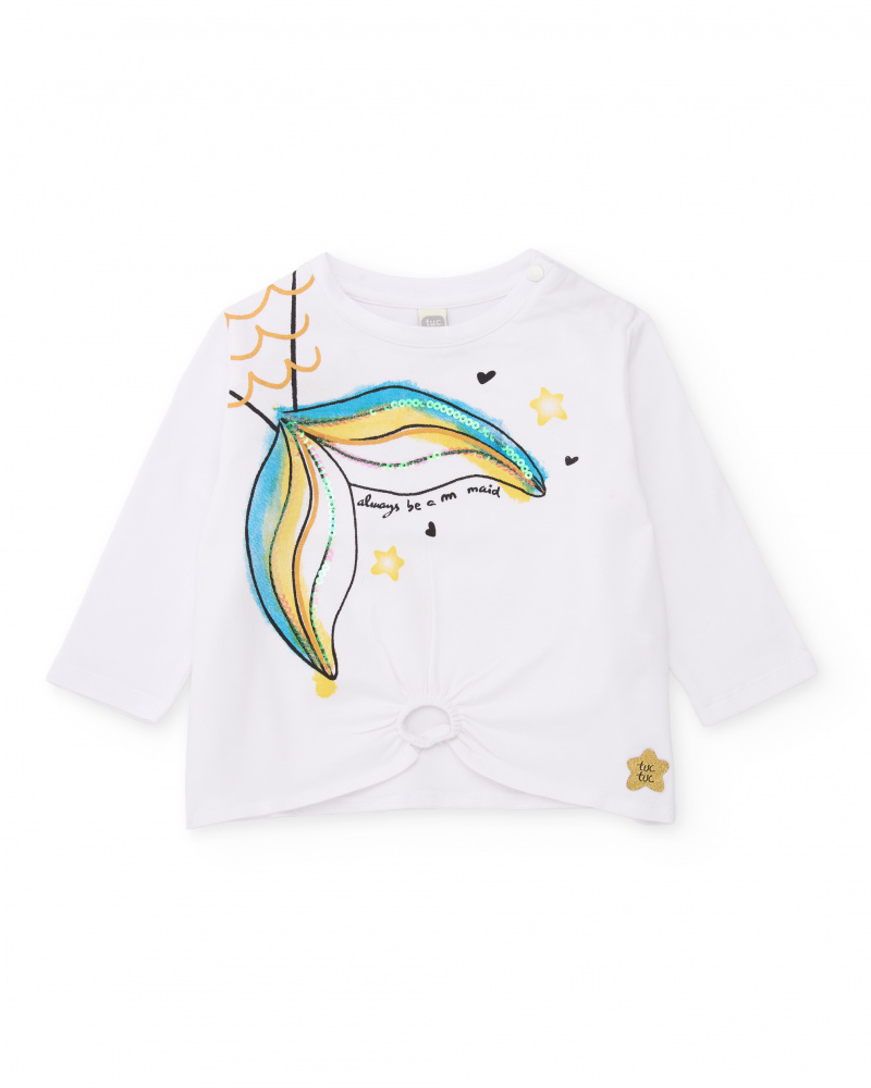 Girls’ knit T-shirt with shiny details