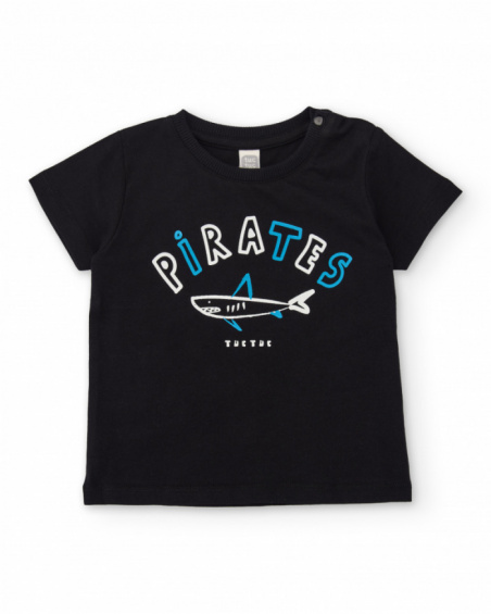 Boys’ knit T-shirt with shark print