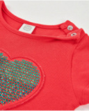 Girls’ knit dress with sequin heart