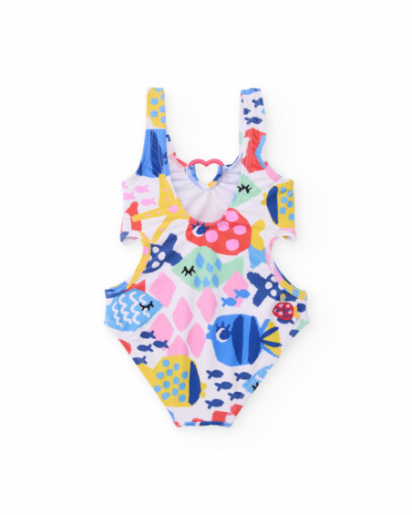 Girls’ knit swimsuit with side cut-outs