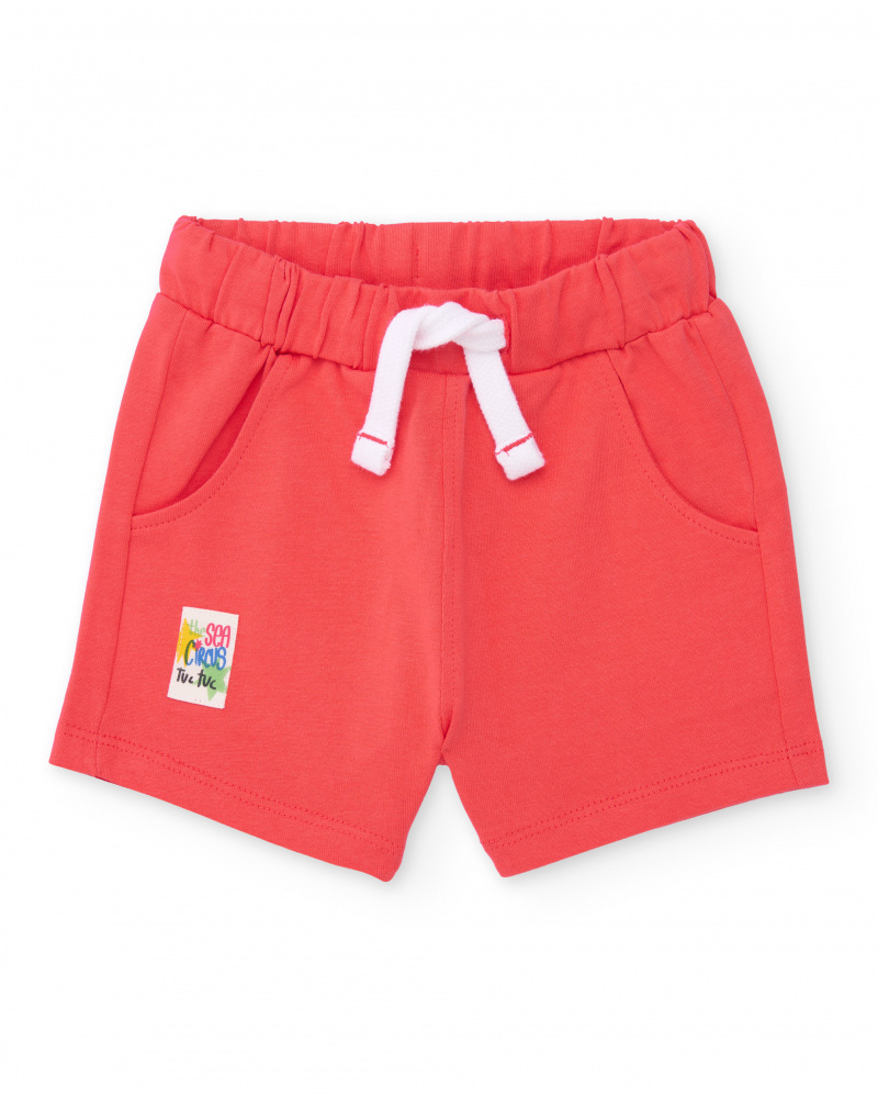 Boys’ knit bermuda shorts with adjustable drawstring