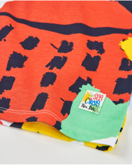 Boys’ knit T-shirt with abstract print