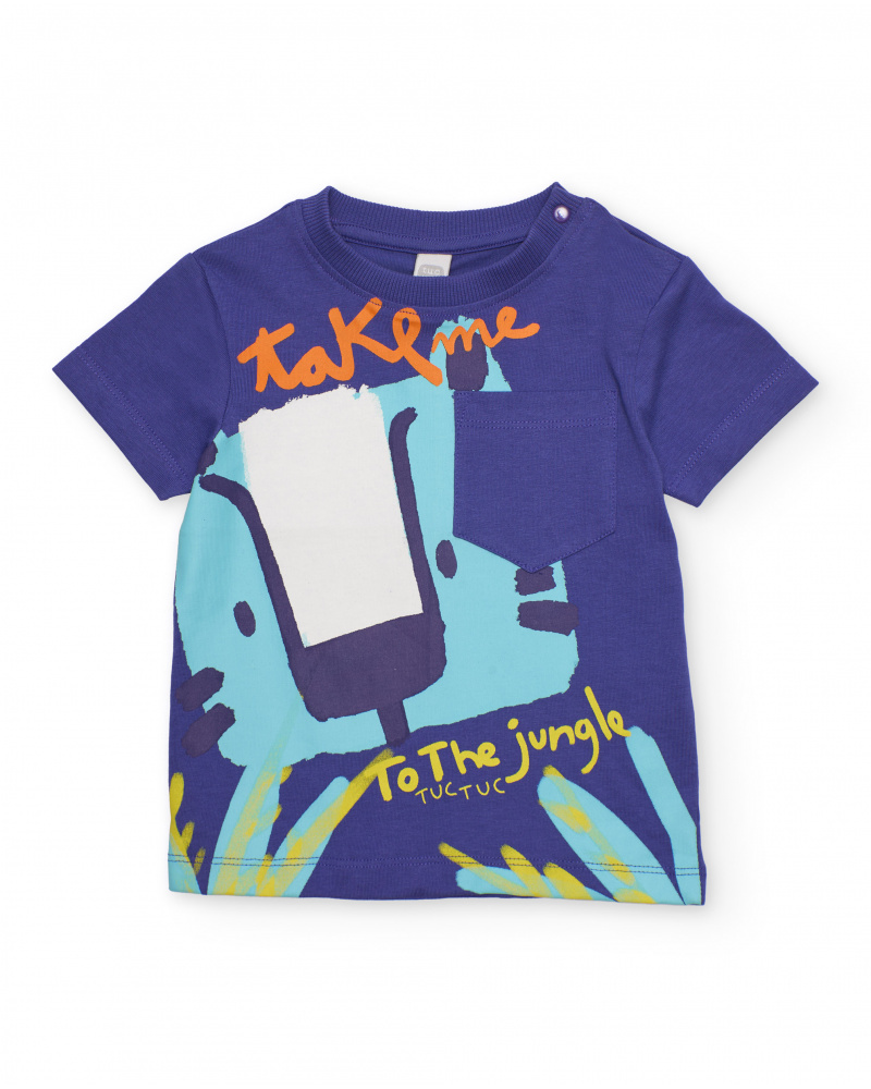 Boys knit T-shirt with a large front print