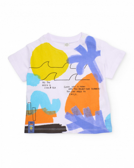 Boys knit T-shirt with an abstract print