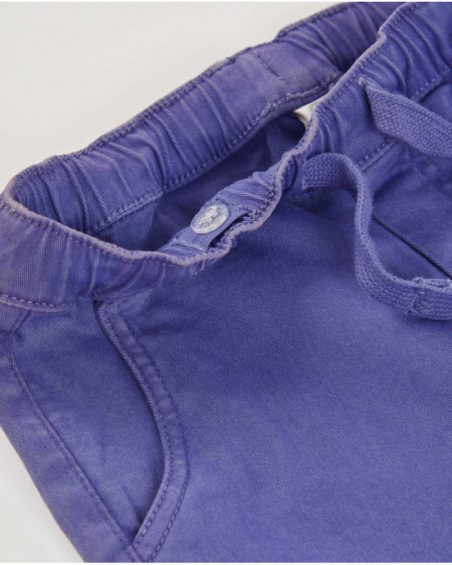 Boys plain weave trousers with a cargo design