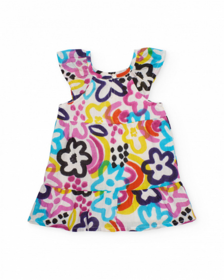 Girls’ woven dress with floral print