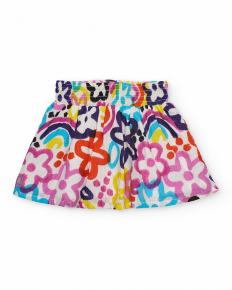 Girls’ woven skirt with all-over floral print