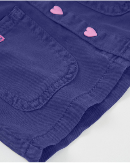 Girls’ woven skirt with heart-shaped buttons