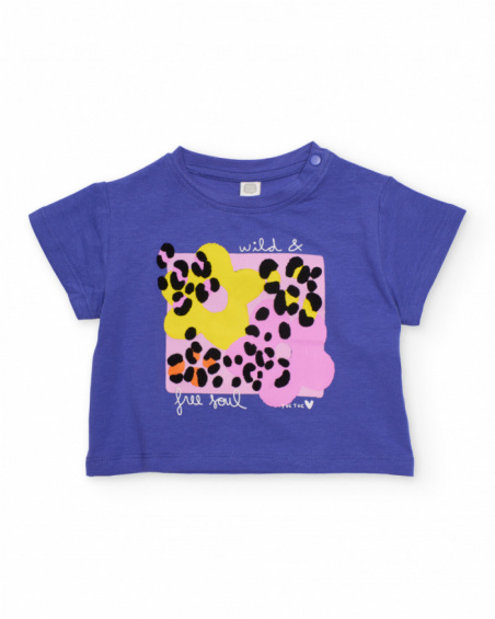 Girls’ knitted T-shirt with front print