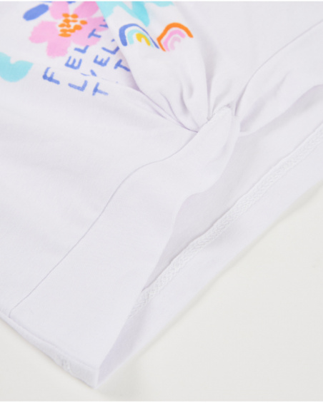 Girls’ knitted T-shirt with decorative knot