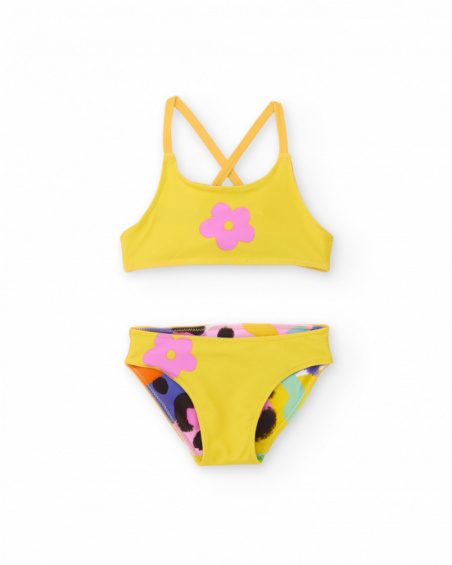 Girls’ knitted bikini with abstract design