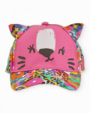 Girls’ woven cap with fabric little ears