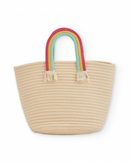 Girls’ woven bag with padded flower
