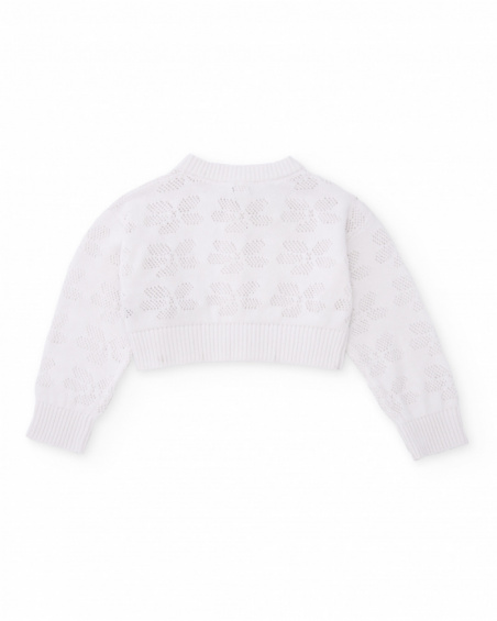 Girls’ knitted cardigan with openwork design
