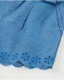 Girls’ woven shorts with floral embroidery