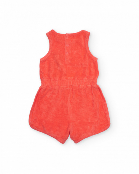 Girls’ knitted romper in terry fabric