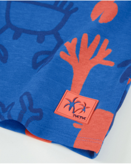 Boys’ knitted T-shirt with all-over nautical print