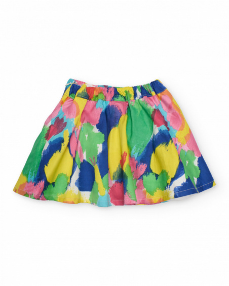Girls’ woven skirt with spotted print