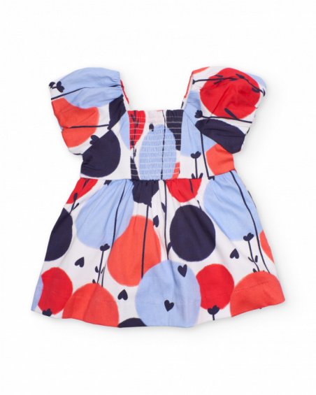 Girls’ woven dress with puff sleeves