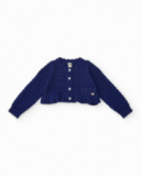 Girls’ knitted cardigan with openwork design