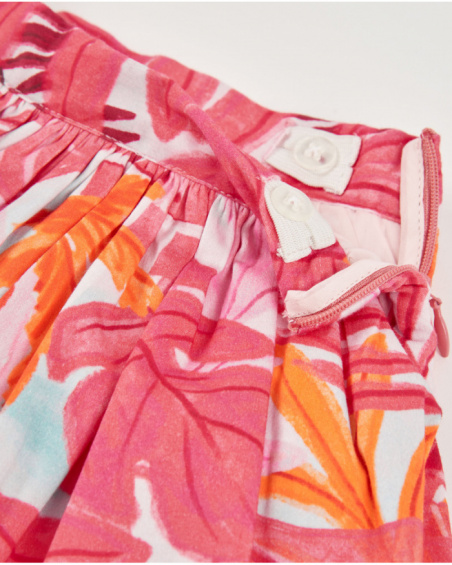 Girls’ woven skirt with layered tiers