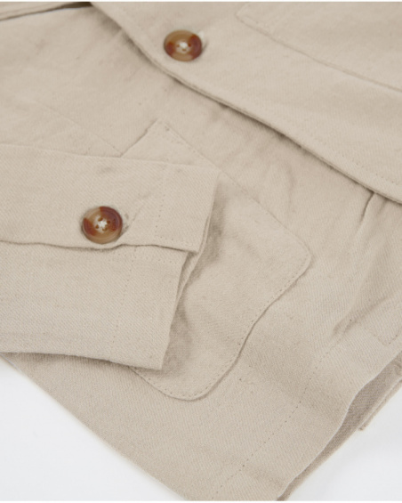 Boys’ blazer in plain fabric with classic lapels