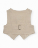 Boys’ waistcoat in plain fabric with a button fastening