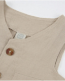 Boys’ waistcoat in plain fabric with a button fastening