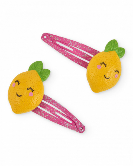 Girls’ set of hair clips with lemon embellishments
