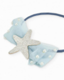 Girls’ headband in plain fabric with a tulle bow