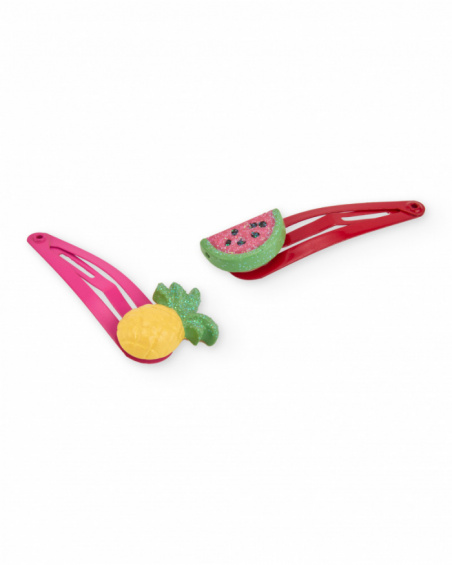 Girls hair clip set with fruit decorations
